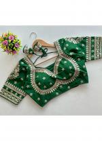 Vichitra Silk Green Wedding Wear Sequins Work Readymade Blouse